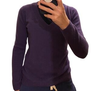 ELANA SOLANK V-NECK CASHMERE PURPLE SWEATER. Size S